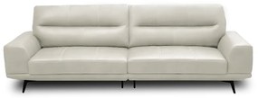 Sofá Decorativo Ashton 3 Lugares Sala de estar 236cm Pés em Aço Couro Off White G88 - Gran Belo