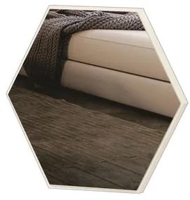Espelho Hexagono Logus Pequeno cor Off White Brilho 35 cm (LARG) - 56527 Sun House
