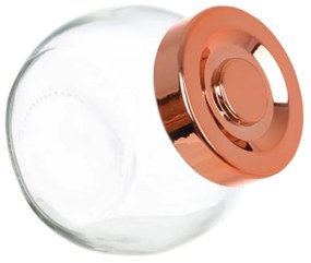 Kit 3 Porta Temperos em Vidro com Tampa Metálica Rosê Gold 170ml - D'Rossi