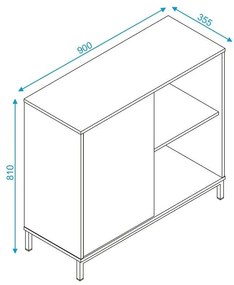 Balcão Buffet Multiuso 1 Porta BMU35 Branco