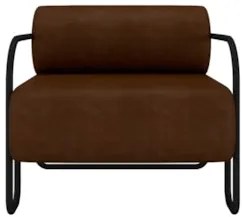 Poltrona Decorativa Industrial Kit 2 Kira Z08 Sintético Marrom Escuro