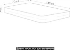 Colchão Berço Infantil 70x130x10cm com Espuma D18 Sonhar U01 - Mpozena