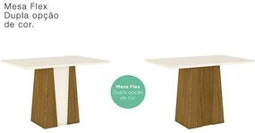 Mesa de Jantar 120cm Orus Móveis Henn Nature/Off White