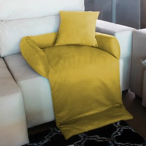 Protetor Para Sofá para Cães ou Gatos Pequeno Porte Fofinho Pet Protect Suede Amarelo