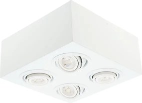 Plafon Sobrepor Quadruplo Par20 7W - BRANCO