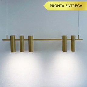 Pendente Retângular 100X5,5X20,8Cm Tubo Transpasse Assimétrico Alumíni... (CHAMPANHE)