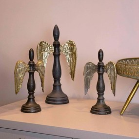 Escultura Decorativa Asa Ouro Velho 25x13,5 Cm - D'Rossi
