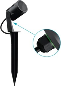 Espeto Led Preto 11,5w 2700k 14° S.Ground 24v Pro Com Grade