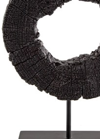 Escultura Decorativa "Circulo" Em Poliresina Preto 43,5x10 Cm  - D'Rossi