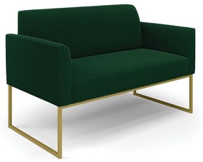Sofá 2 Lugares Namoradeira Industrial Dourado Marisa Bouclê D03 - D'Rossi - Azul