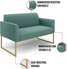 Namoradeira e Poltrona Industrial Dourado Marisa Bouclê D03 - D'Rossi - Menta