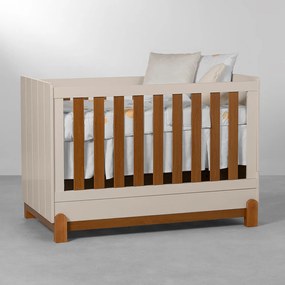 Berço Mini Cama Lotus com Frisos - Areia Fosco e Savana