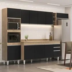 Armário de Cozinha Modulada 5 Peças CP17 Balcão com Tampo Castanho/Pre