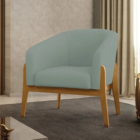 Poltrona Decorativa Base Madeira Stella Cotelê Ext/Veludo D03 - D'Rossi - Menta