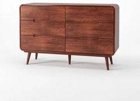 Cômoda Itamogi 6 Gavetas Cor Castanho 140cm - 76658 Sun House