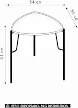 Mesa Lateral Baixa Para Sala Pés Metálicos Blen Louro/Preto I06 - Mpoz
