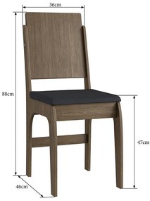 Conjunto 2 Cadeiras Em Mdf Tecido Corino 916 - Ameixa Negra