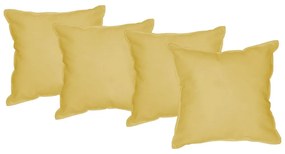 Kit 4 Almofadas Decorativas 50x50 Tecido Suede Amarelo