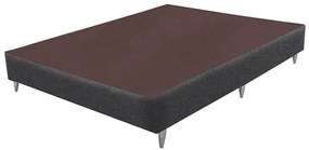 Base Sommier de Cama Box Alta Linho Cinza Viuva 128cm - 70689 Sun House