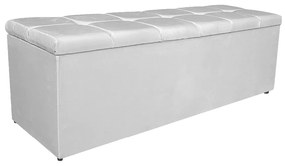 Calçadeira Estofada Manchester 140 cm Casal Suede Branco - ADJ Decor