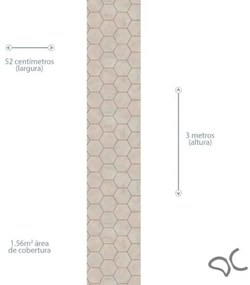 Papel de Parede Hexágono Cimento Marrom Rose