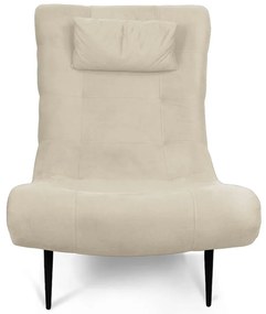 Poltrona Sher Suede Pés Palito de Ferro D03 - D'Rossi - Bege