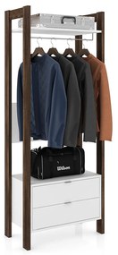 Armário Alto Closet para Escritório Home Office AZ1011 MDP Branco/Nogal G69 - Gran Belo
