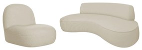 Sofá Curvo 160cm 2 Lugares e 1 Poltrona Amsterdã Bouclé - ADJ Decor
