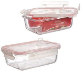 Pote Hermético Retangular Com Saída De Ar 750ml