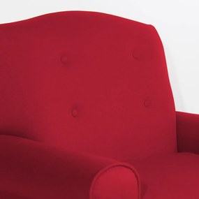 Poltrona da Vovó Lucy Decorativa Luxo Suede Vermelho