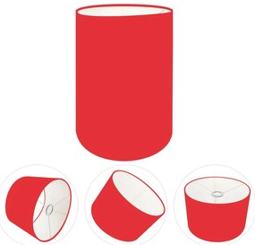 Cúpula Abajur Cilíndrica Cp-7003 Ø15x20cm Vermelho