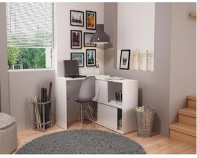 Mesa escrivaninha De Computador em L - Branco