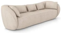 Sofá 3 Lugares 252cm Orgânico Pé Madeira Yume Linho Cru Z55 - Mpozenat