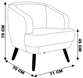 Kit 2 Poltronas Decorativas Jericó Pés de Madeira Veludo Preto G15 - Gran Belo
