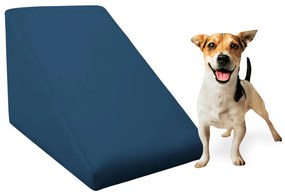 Rampa Pet Almofadada Veludo Cores para Cachorros e Gatos Rampinha Pet - Azul Marinho