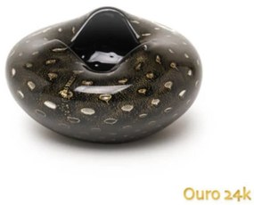 Centro de Mesa Mini Murano Oceano 3 c/ Ouro  - Preto  Preto