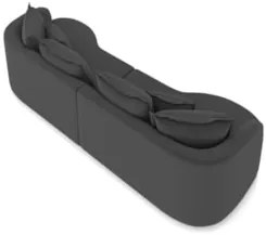 Sofá 3 Lugares 230cm Orgânico Quito Z08 Veludo Cinza Escuro - Mpozenat