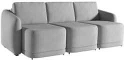 Sofá Cama Casal para Sala 246cm Polska Z08 Veludo Cinza - Mpozenato