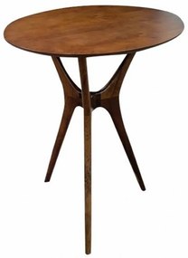 Mesa Bistrô Palito Tampo Redondo Acabamento Laminado Pés Madeira Maciça Design Retrô