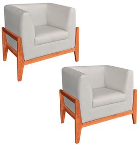 KIT 02 POLTRONAS LUCY LINHO BEGE A19 BAS