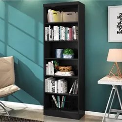Estante Livreiro com Prateleiras Linus Preto - Qmovi