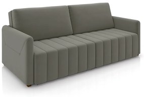 Sofá-Cama Decorativo Retrátil Thanos 2 Lugares 192cm Veludo Grafite G45 - Gran Belo
