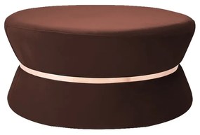 Puff Decorativo Sala de Estar 95cm Dhaka Veludo Marrom G15 - Gran Belo