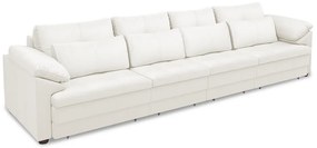 Sofá Retrátil Elétrico Sala de Estar Nolan Bipartido 379cm Conforto Premium em Couro Branco G58 - Gran Belo