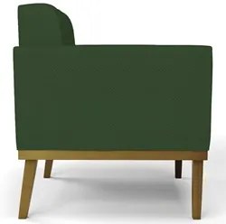 Poltrona Base Madeira Castanho Kit 2 Ana Veludo Luxo Verde - Ibiza
