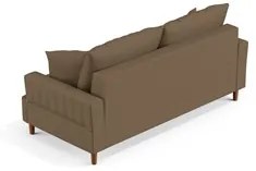 Sofá Living 2 Lugares 160cm com Almofadas Veras D05 Suede Marrom - Mpo
