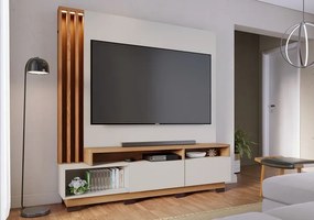 Home Theater Humaita Off White Matte/Freijó - Colibri Móveis
