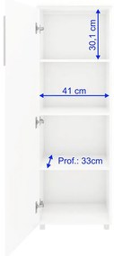 Armário Estante Multiuso Escritório Porta Prateleiras Branco