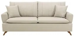 Sofá 180cm 3 Lugares com Almofadas Pés Curvos Veras Linho D05 Cru - Mp