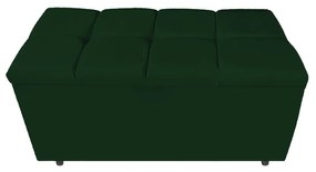 Calçadeira Estofada Manchester 90 cm Solteiro Suede Verde - ADJ Decor
